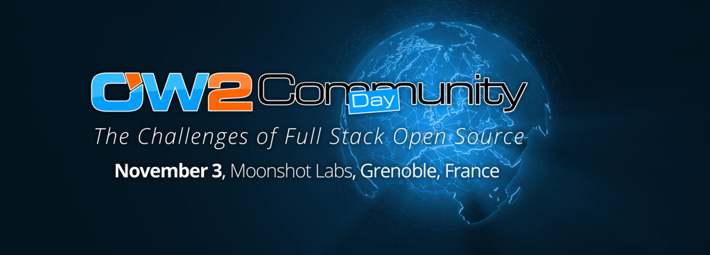OW2 Community Day, November 3, Moonshot Labs, Grenoble, France OW2 Community Day Logo Banner